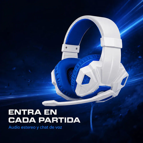 Audífonos gamer LED blanco y azul – foto 10