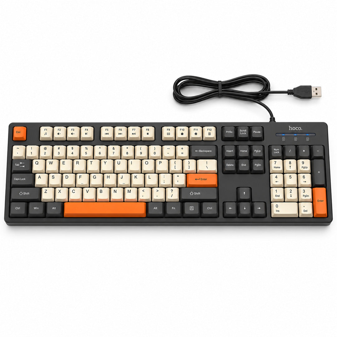Teclado Hoco GM61 USB 104 teclas vista principal