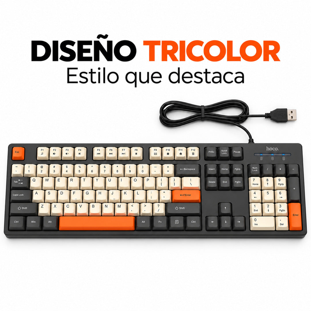 Diseno tricolor del teclado Hoco GM61