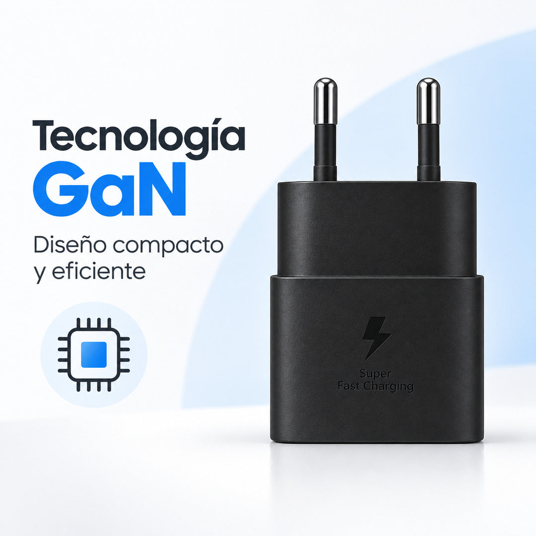 Tecnología GaN del cargador Samsung 25W de diseño compacto