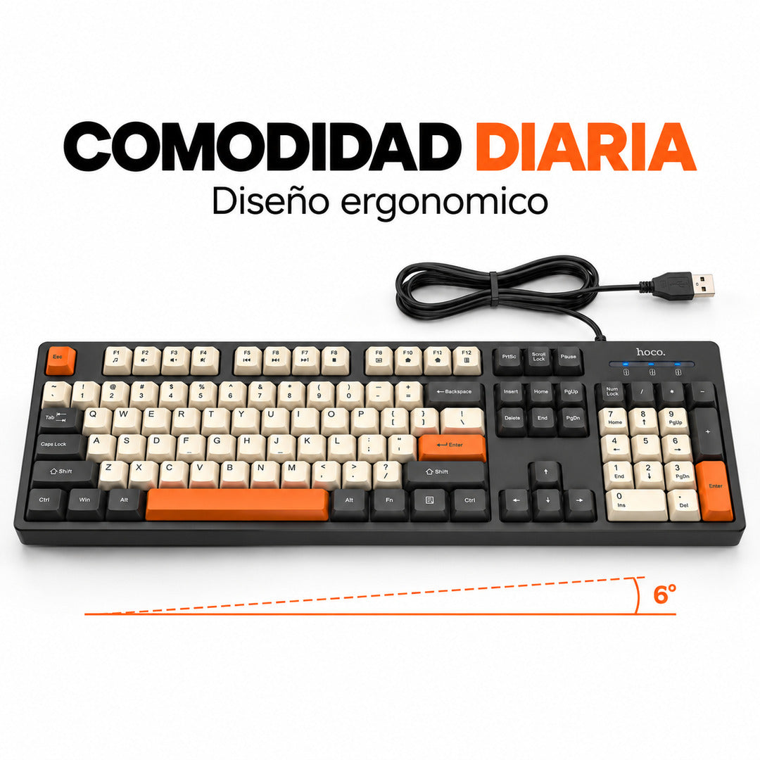 Diseno ergonomico del teclado Hoco GM61