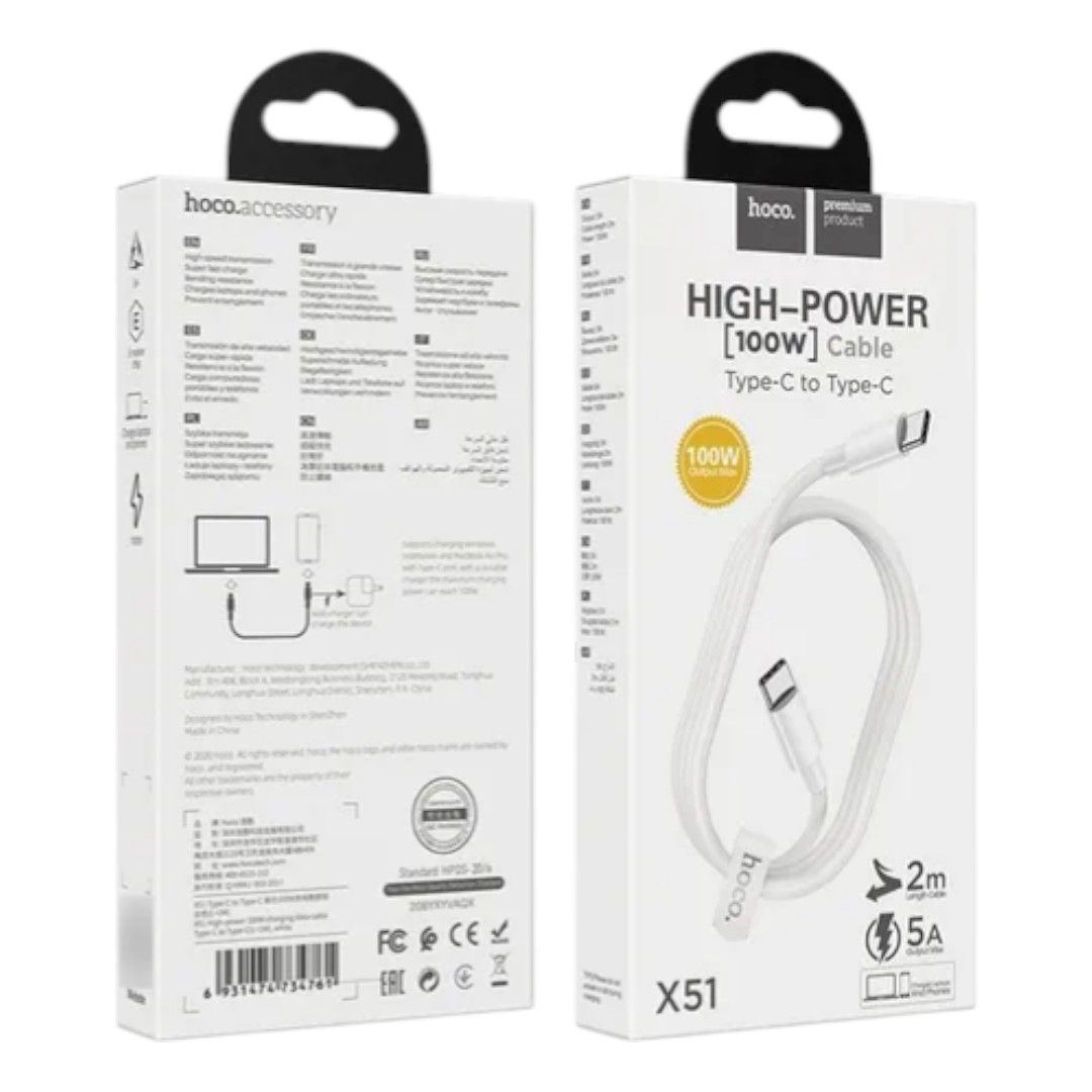 Cable Hoco X51 USB-C a USB-C 100W – 1 m – foto 4