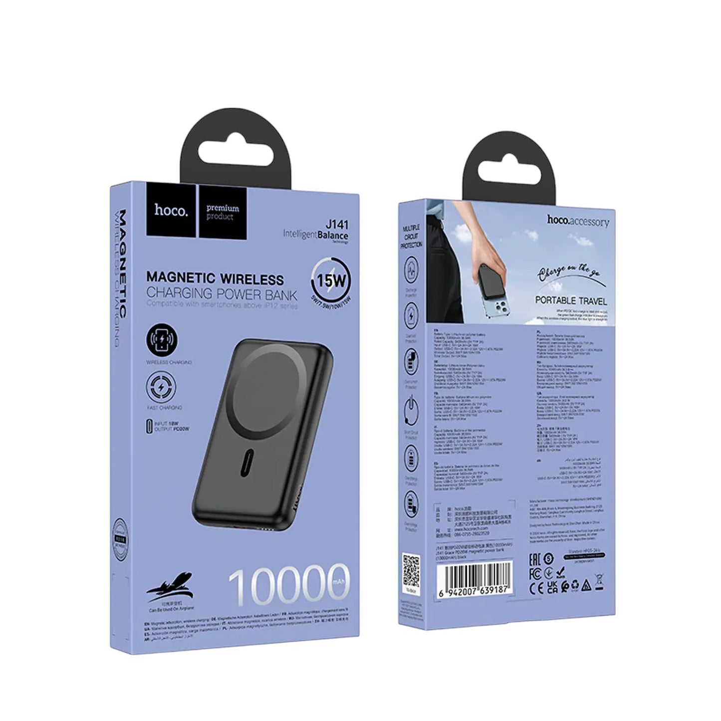 Powerbank Hoco J141 10000mAh Magnético PD20W Carga Rápida Tipo C