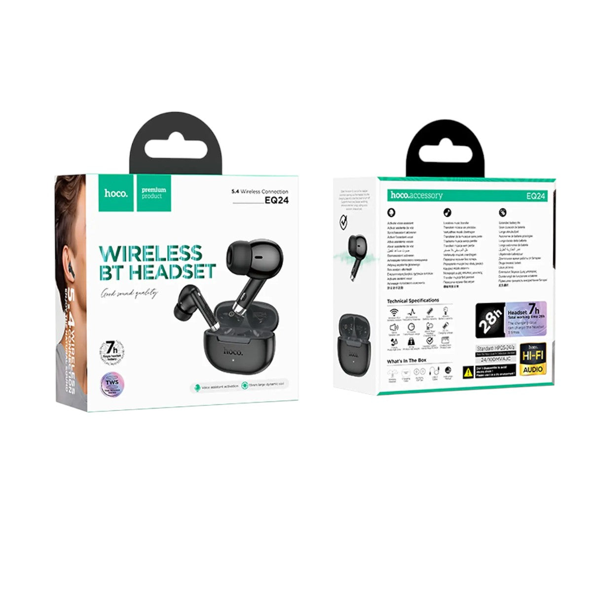 Audífonos Hoco EQ24 Estrella TWS Bluetooth 5.4 Inalámbricos Negro