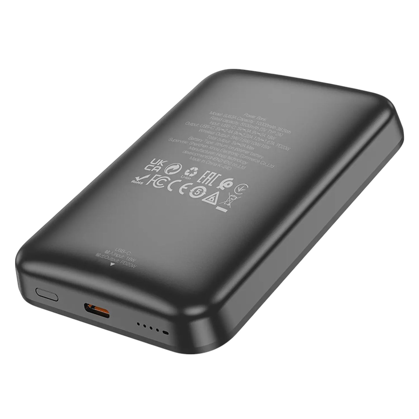 Powerbank Borofone Nimble 10000mAh PD20W + LED + Carga Rápida e Inalámbrica