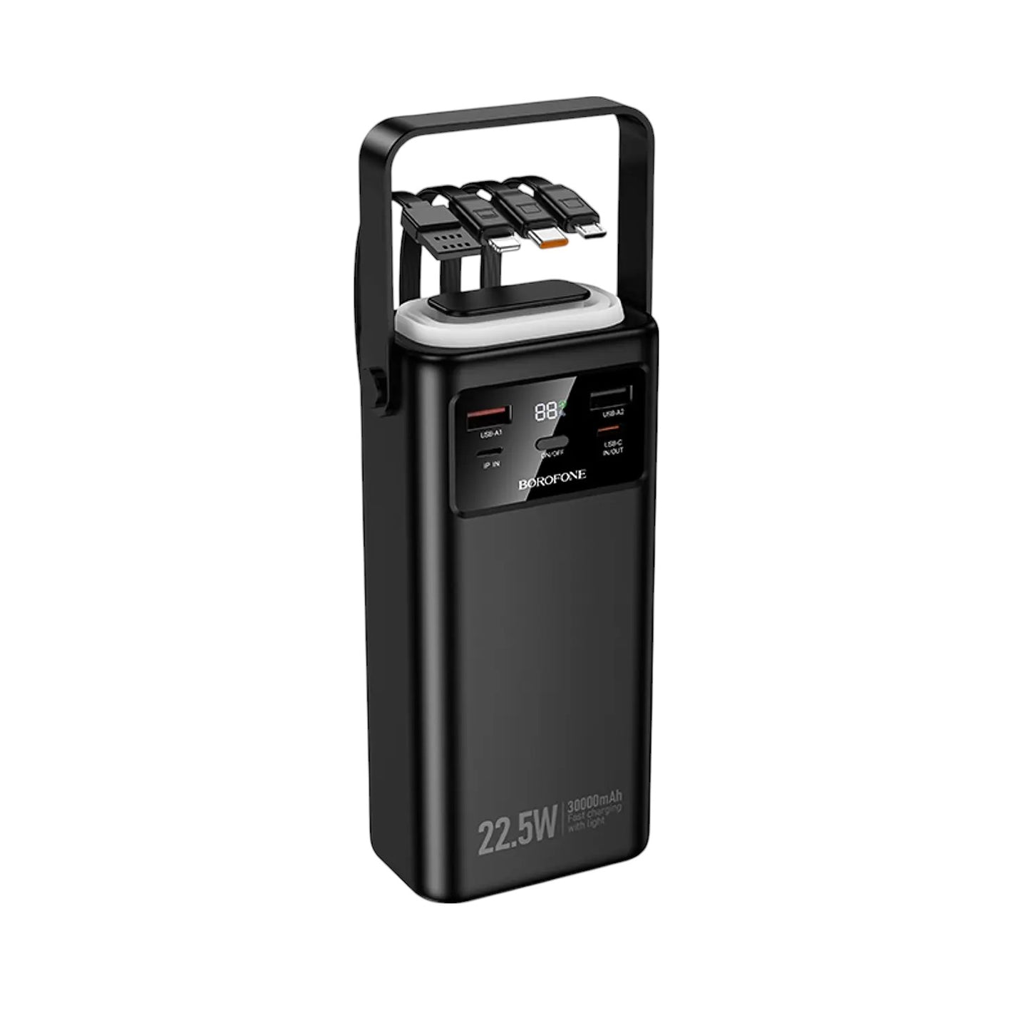 Powerbank Borofone BJ65 High 30 000 mAh PD 20 W + QC 225 W con pantalla LED