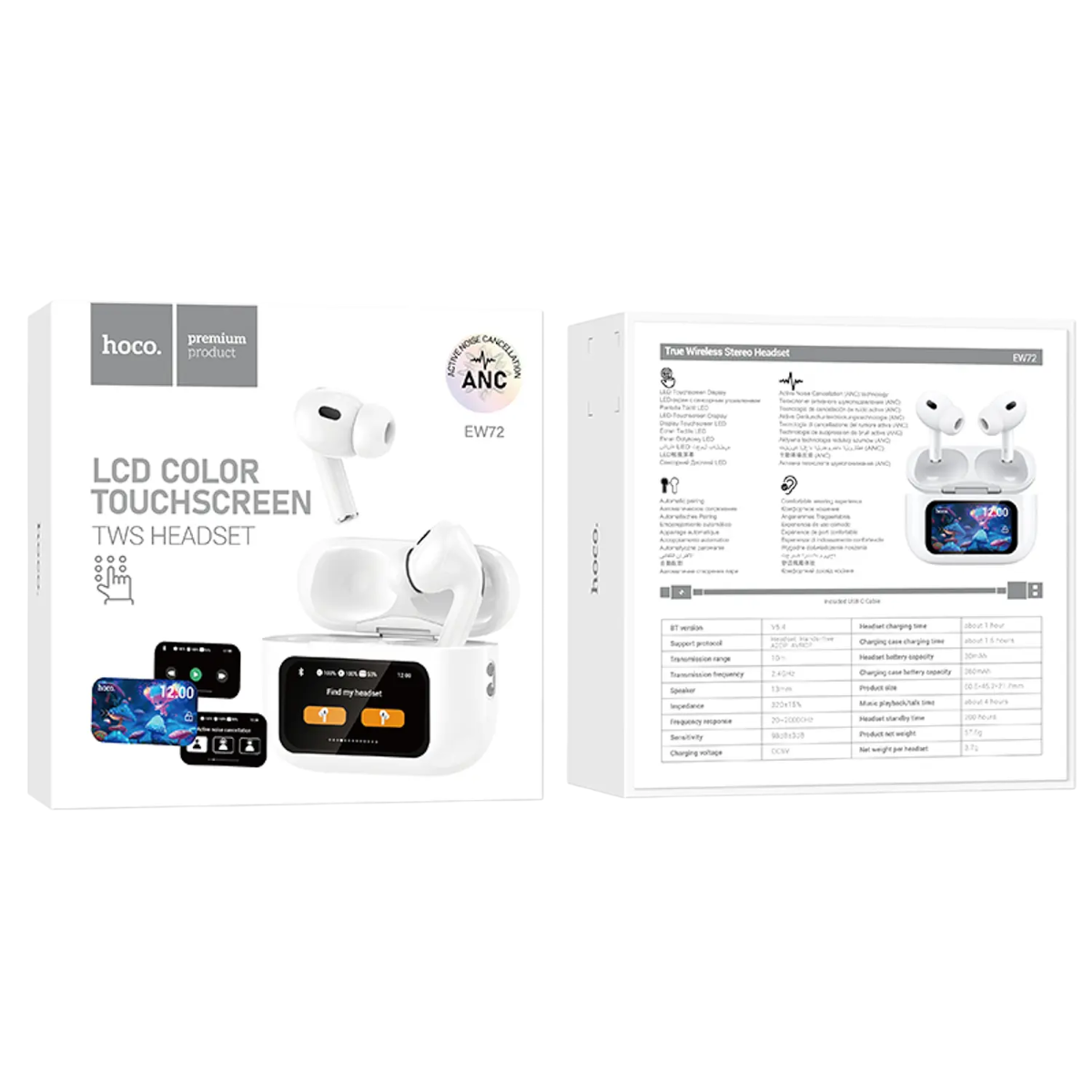 Audífonos Hoco EW72 Soar TWS con ANC y Pantalla LED