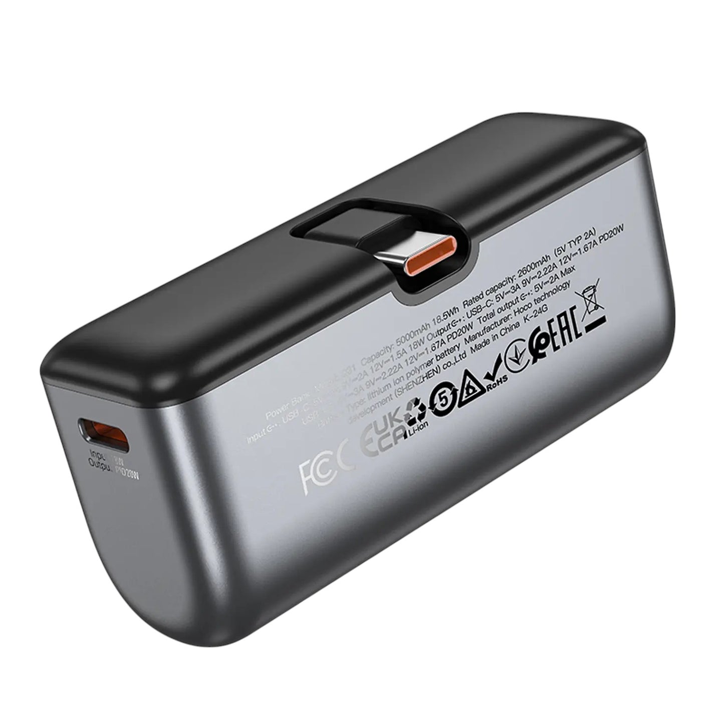 Powerbank Hoco Q31 5000mAh Carga Rápida PD20W con Tipo C
