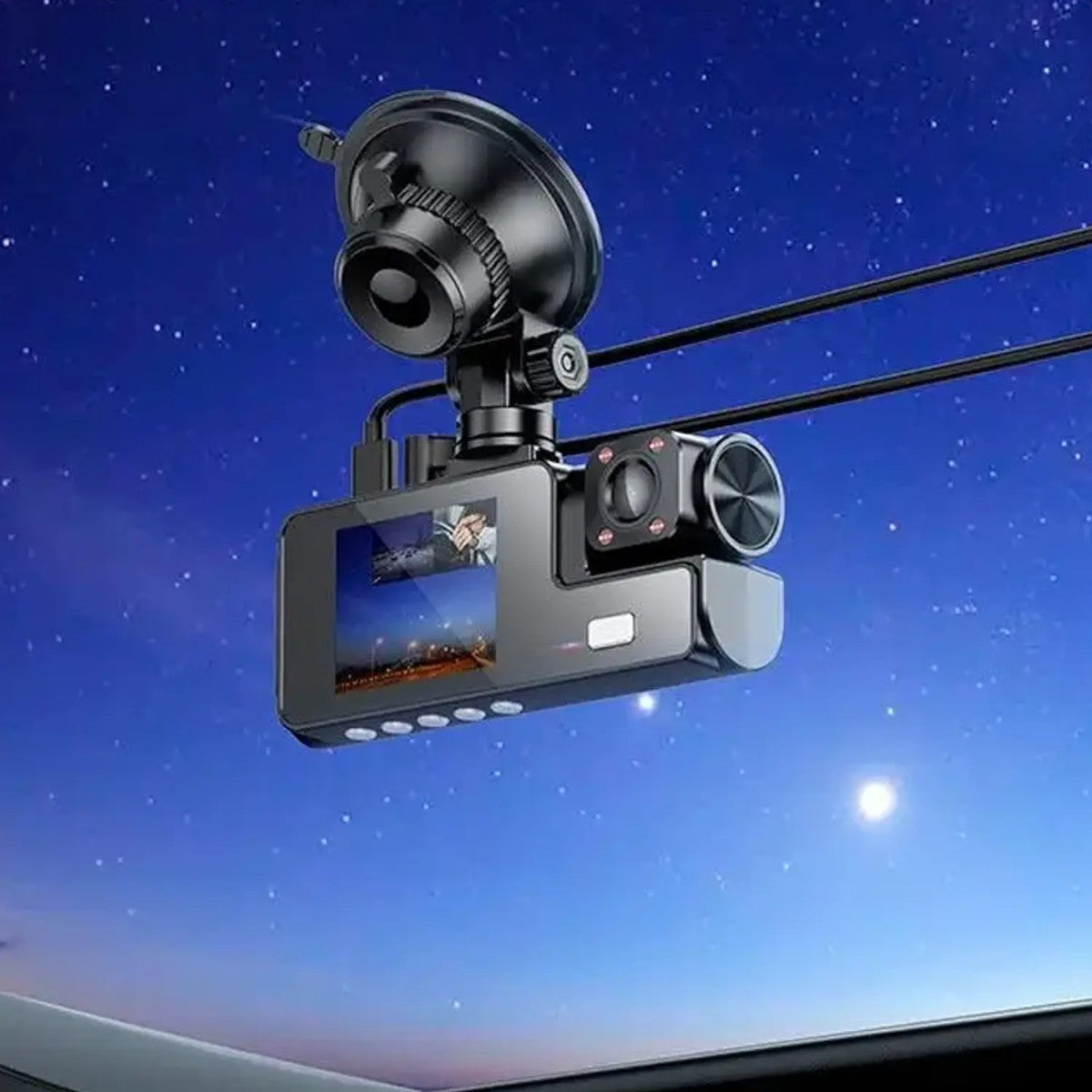 Cámara Auto Hoco DI60 World Dash Cam Full HD 3 Pantallas y Parking