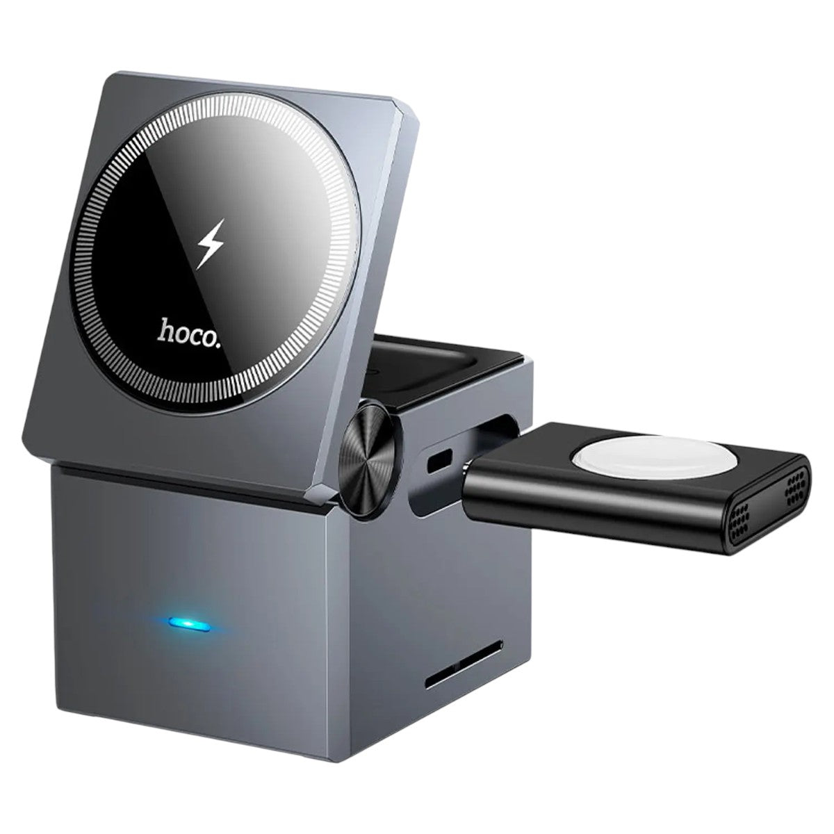 Hoco CQ8 3-en-1 Plegable – Cargador Inalámbrico Magnético 15 W
