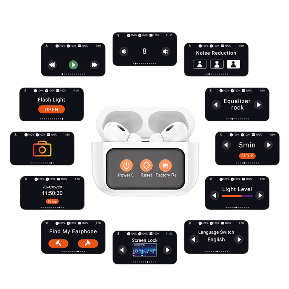 Audífonos Hoco EW72 Soar TWS con ANC y Pantalla LED