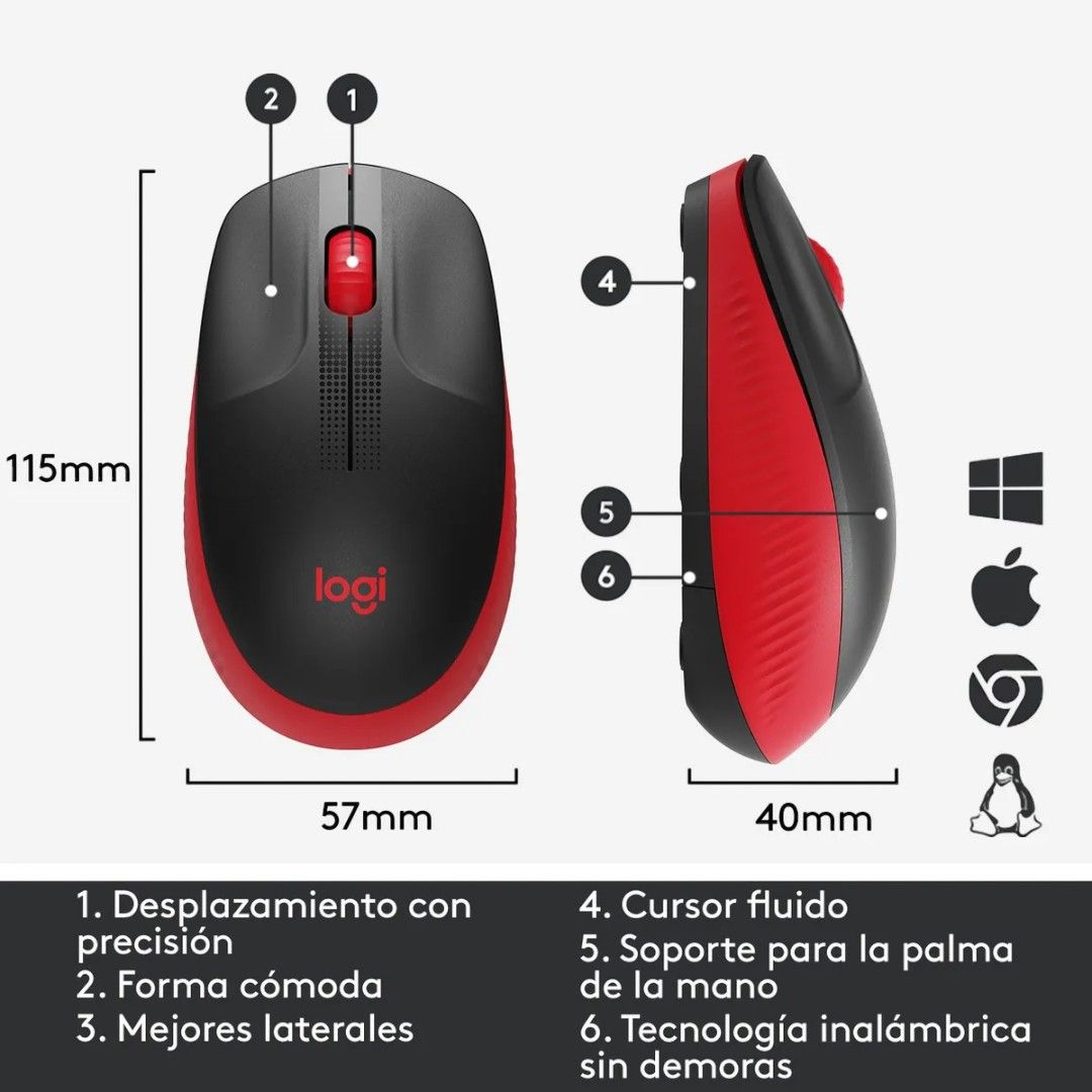 Mouse Logitech M190 Rojo – foto 5