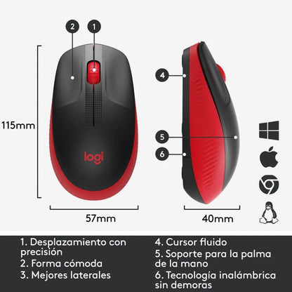 Mouse Logitech M190 Rojo – foto 5