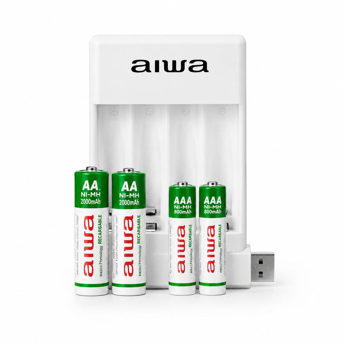 Cargador de pilas recargables Aiwa con 4 pilas – foto 3