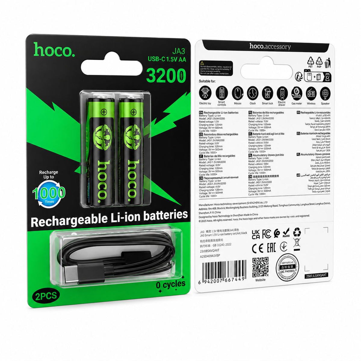 Pilas AA recargables USB-C Hoco JA3 – foto 2