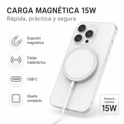 Cargador Inalámbrico Magnético 15W USB-C Compatible con MagSafe – foto 2