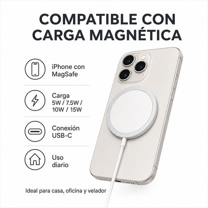 Cargador Inalámbrico Magnético 15W USB-C Compatible con MagSafe – foto 3