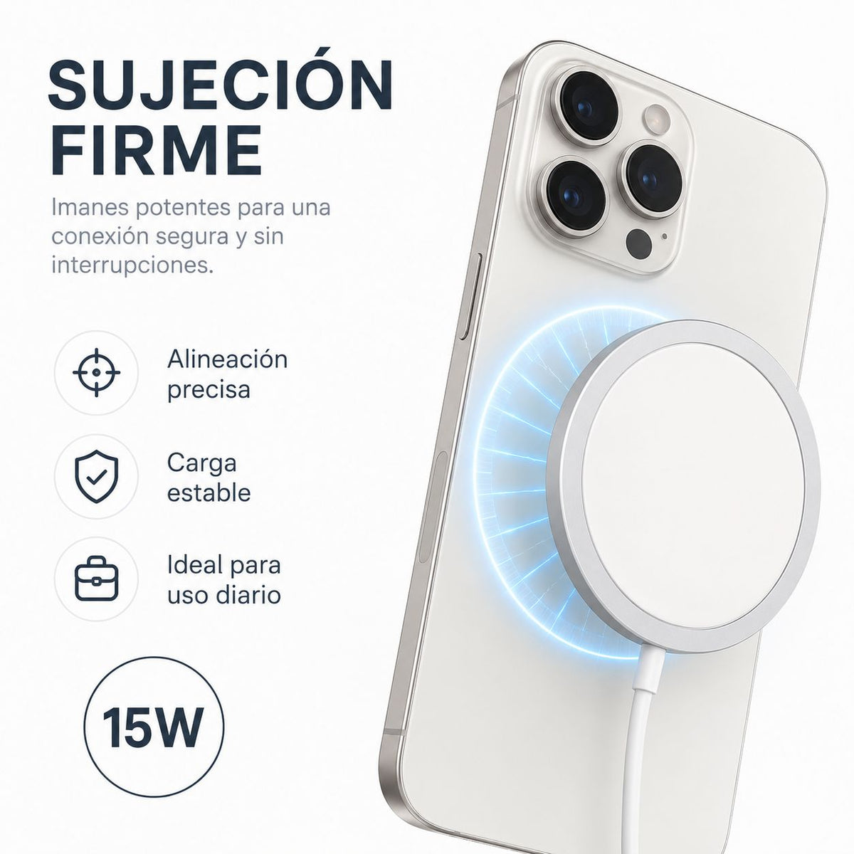 Cargador Inalámbrico Magnético 15W USB-C Compatible con MagSafe – foto 6
