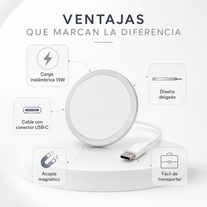 Cargador Inalámbrico Magnético 15W USB-C Compatible con MagSafe – foto 7