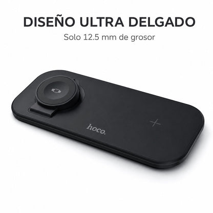 Cargador inalámbrico 3 en 1 Hoco CW65 negro – foto 6