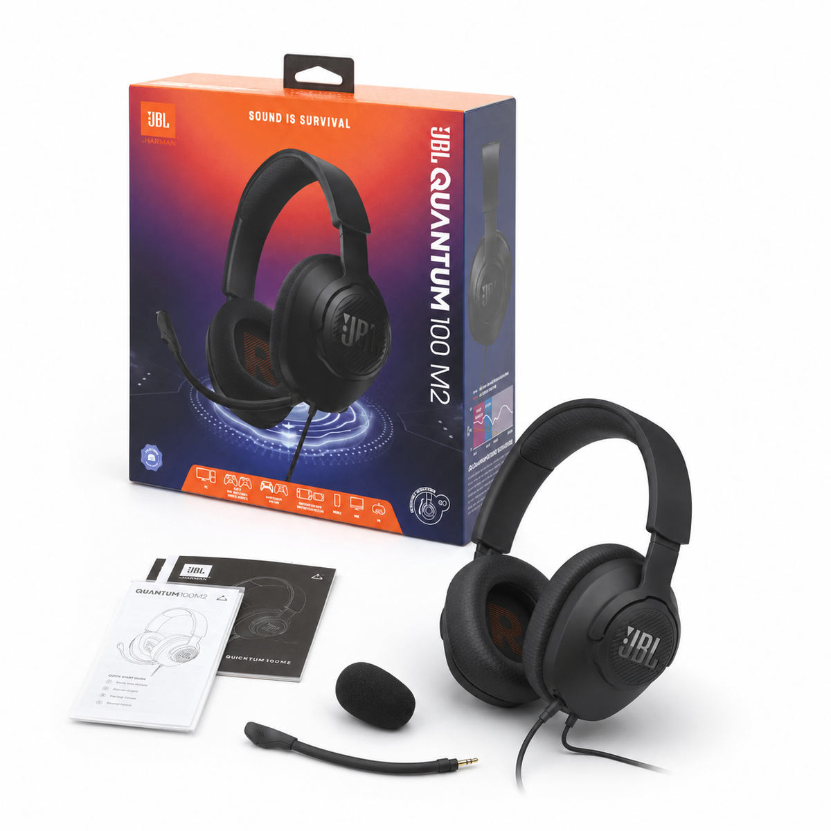 Audífonos Gamer JBL Quantum 100 M2 con Micrófono Desmontable 3.5 mm