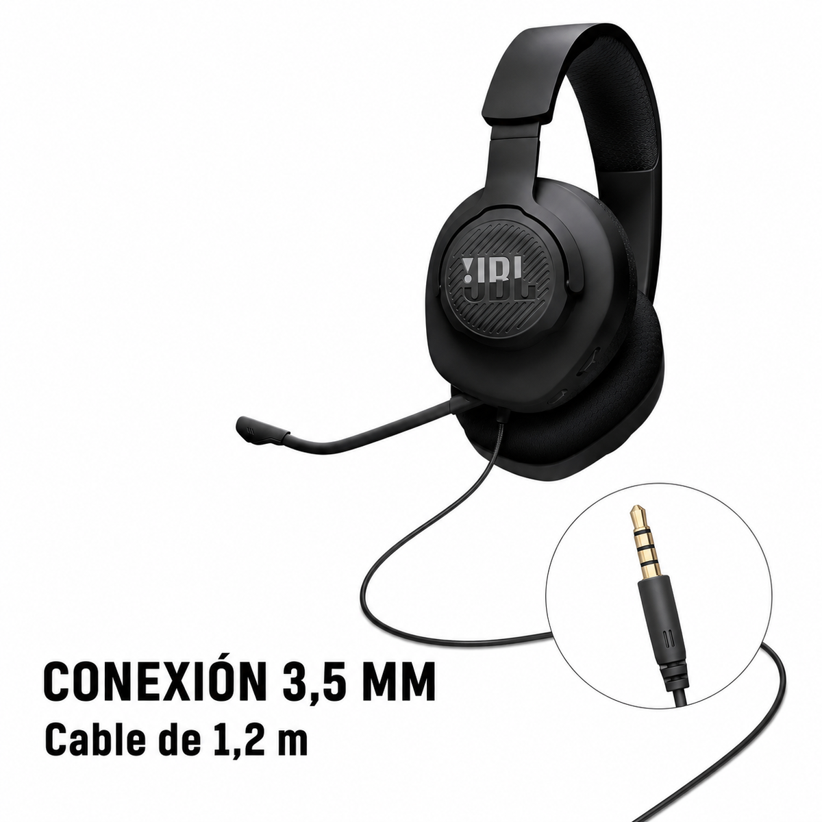 Audífonos Gamer JBL Quantum 100 M2 con Micrófono Desmontable 3.5 mm