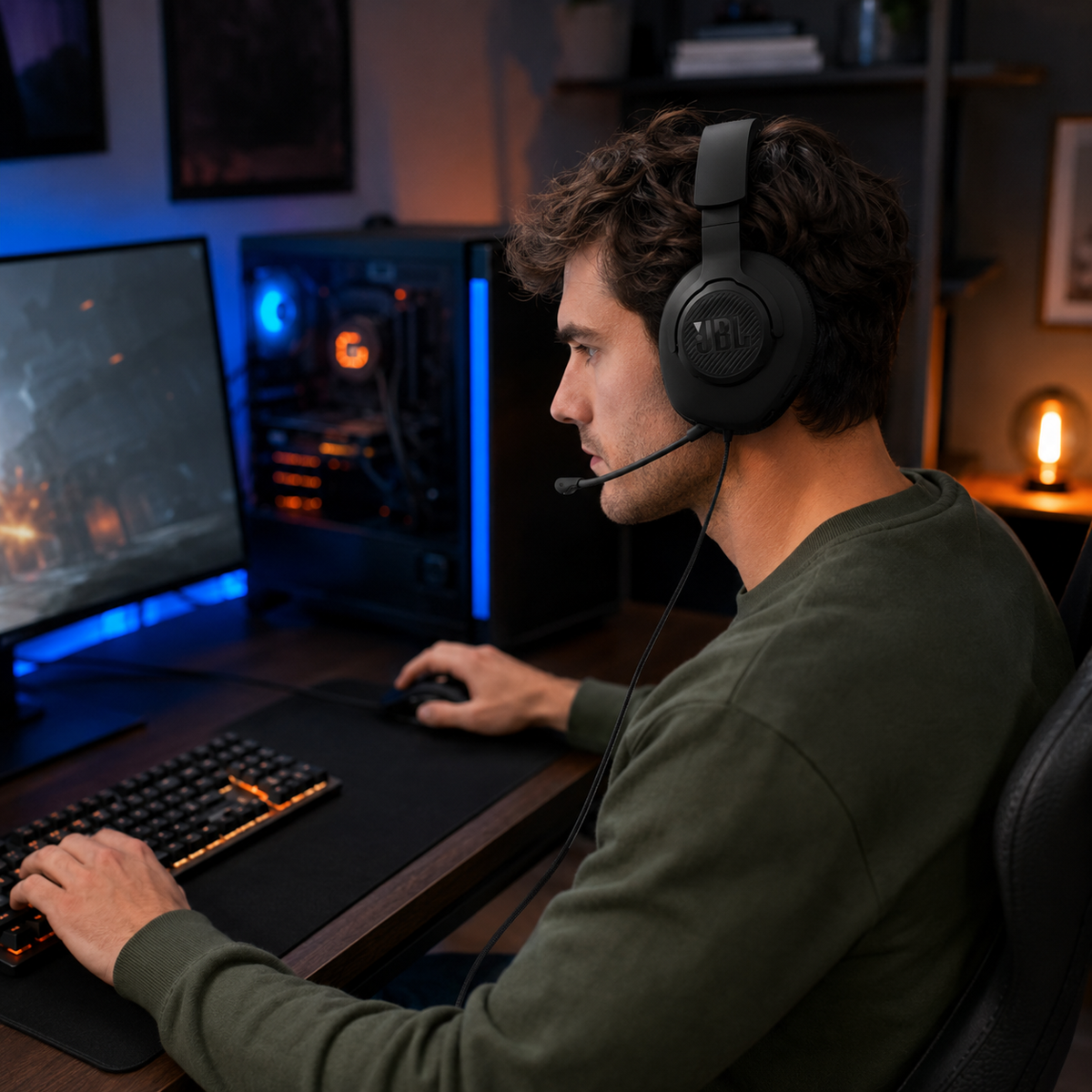 Audífonos Gamer JBL Quantum 100 M2 con Micrófono Desmontable 3.5 mm