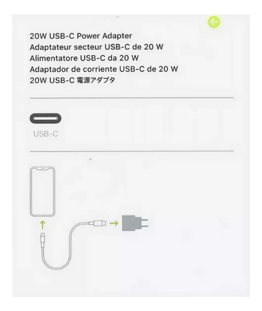 Adaptador Certificado Para iPhone 20w Entrada C