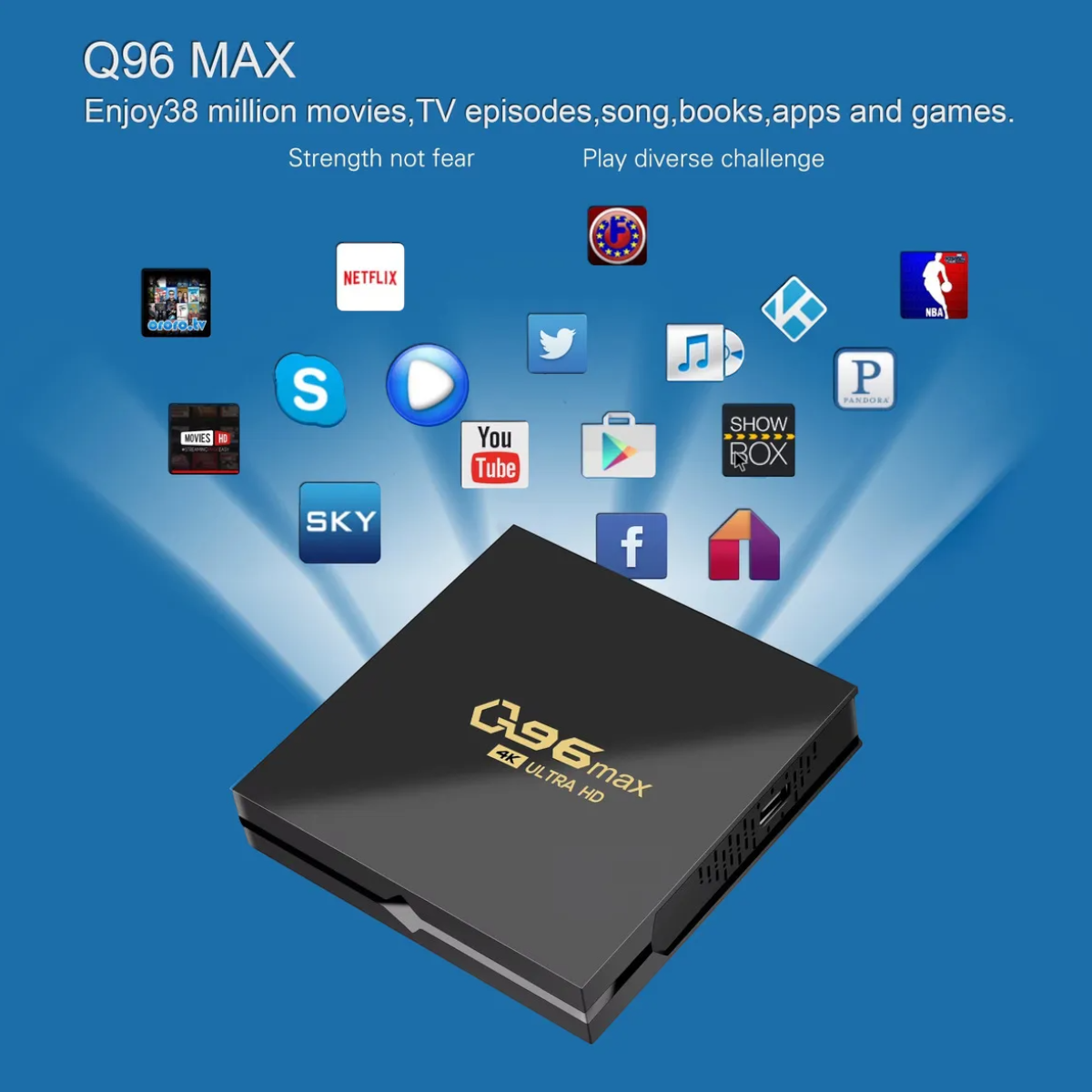 TV Box Q96 MAX Android 4K con WiFi y Control Remoto