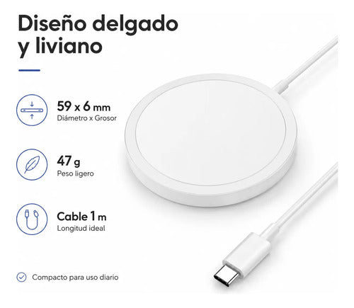 Cargador magnético Hoco CW52 15W blanco – foto 2