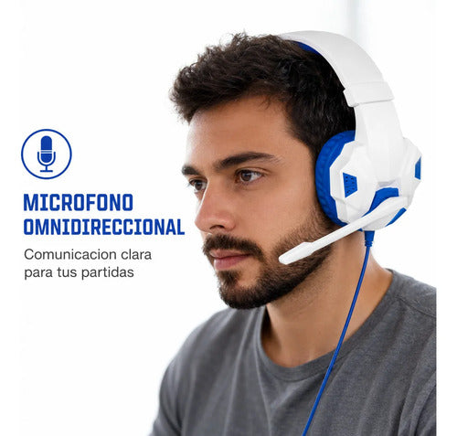 Audífonos gamer LED blanco y azul – foto 6