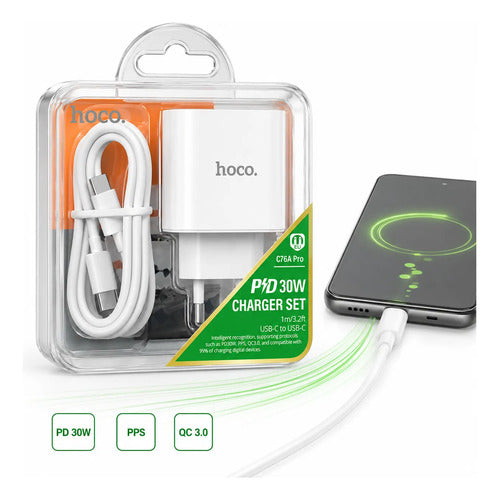 Cargador Hoco C76A USB-C Carga Rápida – Pro 30W + cable USB-C – foto 6
