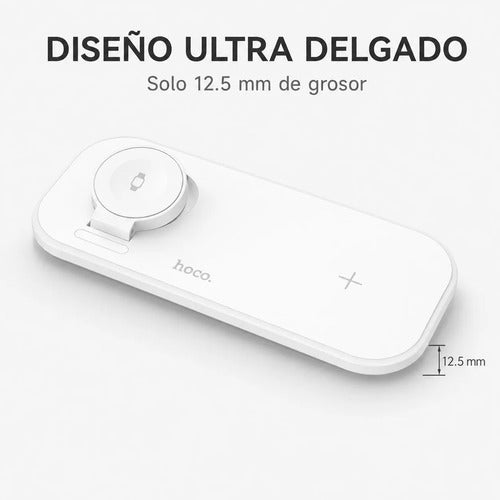Cargador inalámbrico 3 en 1 Hoco CW65 blanco – foto 3