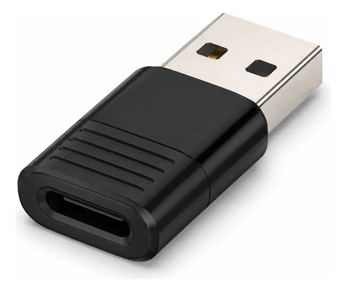 Adaptador Borofone BV18 USB-A a USB-C OTG 3A – Negro – foto 1