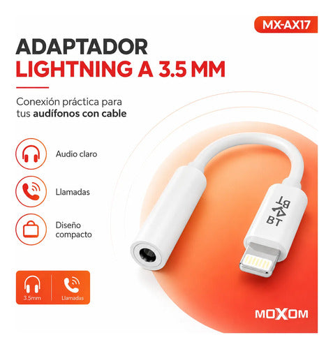 Adaptador Moxom MX-AX17 Lightning a Jack 3,5 mm – foto 4