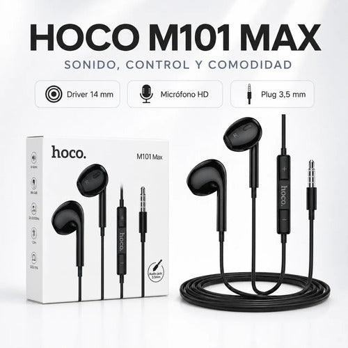 Audífonos Hoco M101 Max con Micrófono y Control, Jack 3.5 mm – Negro – foto 9