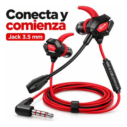 Audífonos Gamer Moxom MX-EP109 con Micrófono y Jack 3,5 mm – Rojo – foto 5