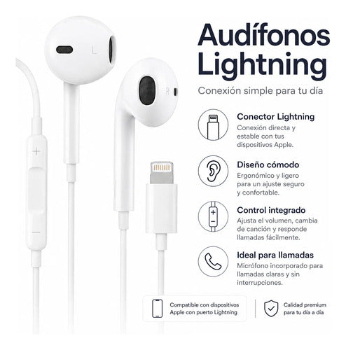 Audífonos Recrsi tipo EarPods Lightning – foto 5