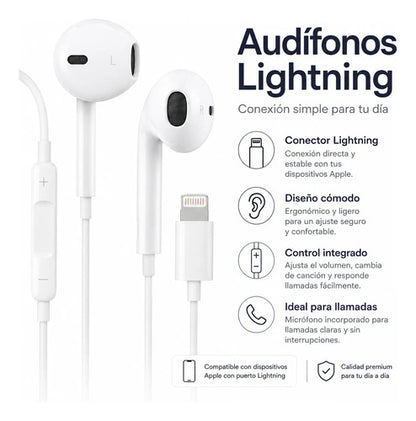 Audífonos Recrsi tipo EarPods Lightning – foto 5