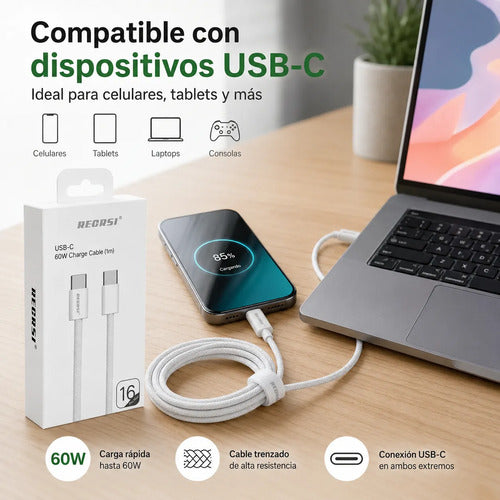 Cable Recrsi USB-C 1 m 60W – foto 7