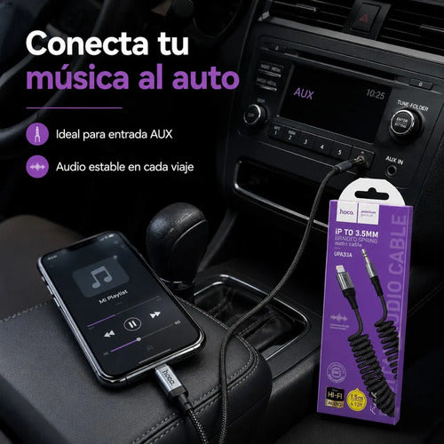 Cable auxiliar Hoco UPA33A Lightning a jack 3.5 mm – foto 3
