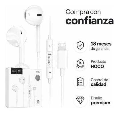 Audífonos Hoco M111 Lightning blanco – foto 9