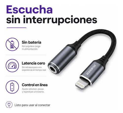 Adaptador Recrsi RE-ZJ23 Lightning a jack 3.5 mm – foto 3