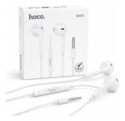 Audífonos Hoco M101 con Cable, Micrófono y Jack 3.5 mm – Blanco – foto 1