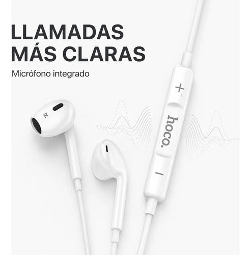 Audífonos Hoco M101 Max con Micrófono y Control, Jack 3.5 mm – Blanco – foto 5