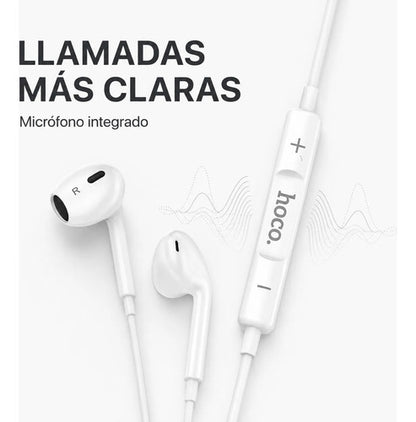 Audífonos Hoco M101 Max con Micrófono y Control, Jack 3.5 mm – Blanco – foto 5