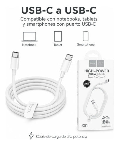 Cable Hoco X51 USB-C a USB-C 100W – 2 m – foto 3