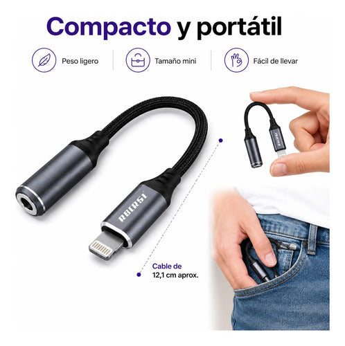 Adaptador Recrsi RE-ZJ23 Lightning a jack 3.5 mm – foto 7