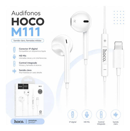 Audífonos Hoco M111 Lightning blanco – foto 5