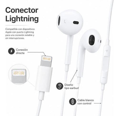 Audífonos Recrsi tipo EarPods Lightning – foto 3